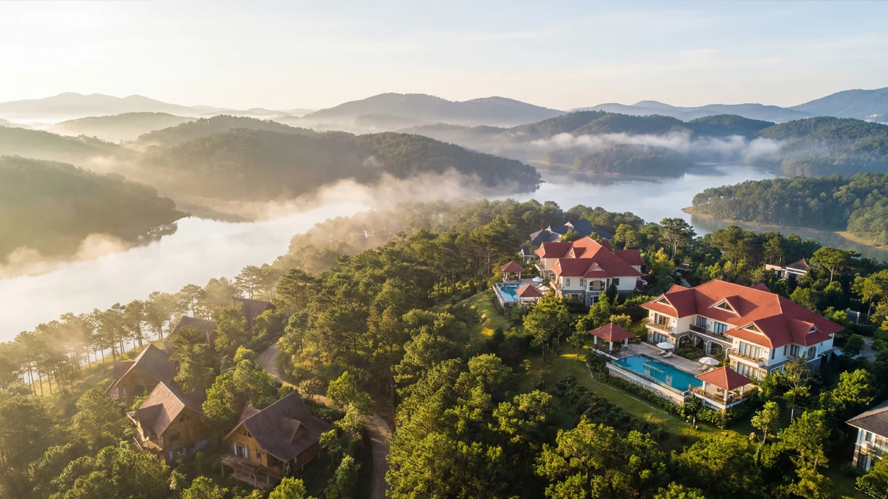 Bay flycam tại Đà Lạt 2026 nhìn từ trên cao