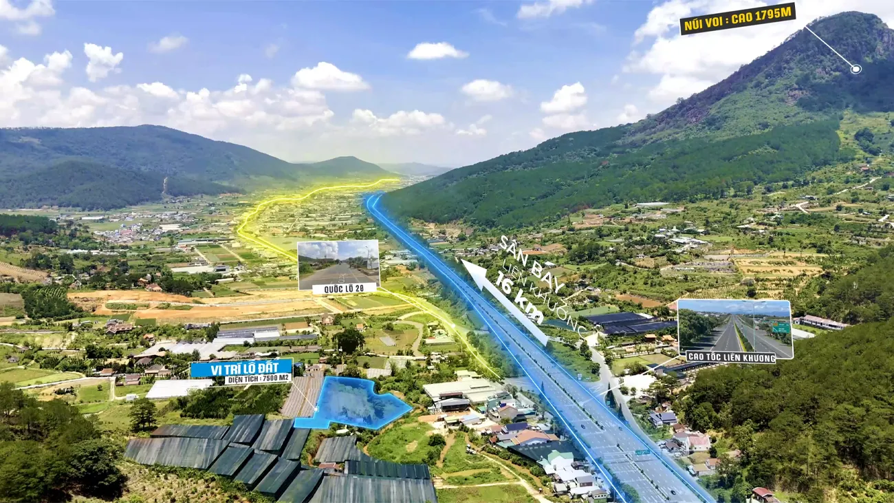 Hình ảnh quay flycam dự án Đức Trọng gần thị trấn Liên Nghĩa